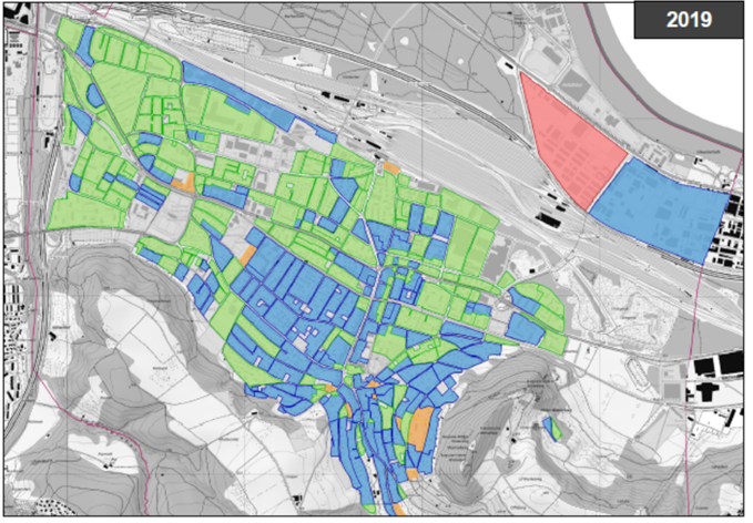 Darstellung der Wohnfläche pro Person im Jahr 2019 in einer Gemeinde im Kanton Basel-Landschaft