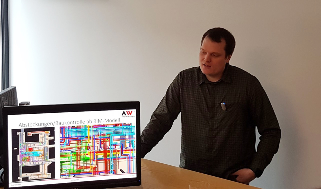 Patrick Keusch präsentiert den Einsatz von BIM beim Bauprojekt «Kantonsspital Aarau – Dreiklang»