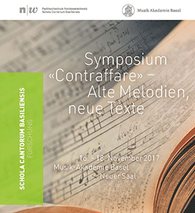 Symposium "Contraffare" – Alte Melodien, neue Texte 16. – 18. November 2017