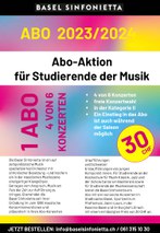 Basel Sinfonietta: Abo-Aktion für Studierende der Hochschule für Musik Basel
