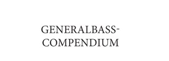 Generalbass-Compendium