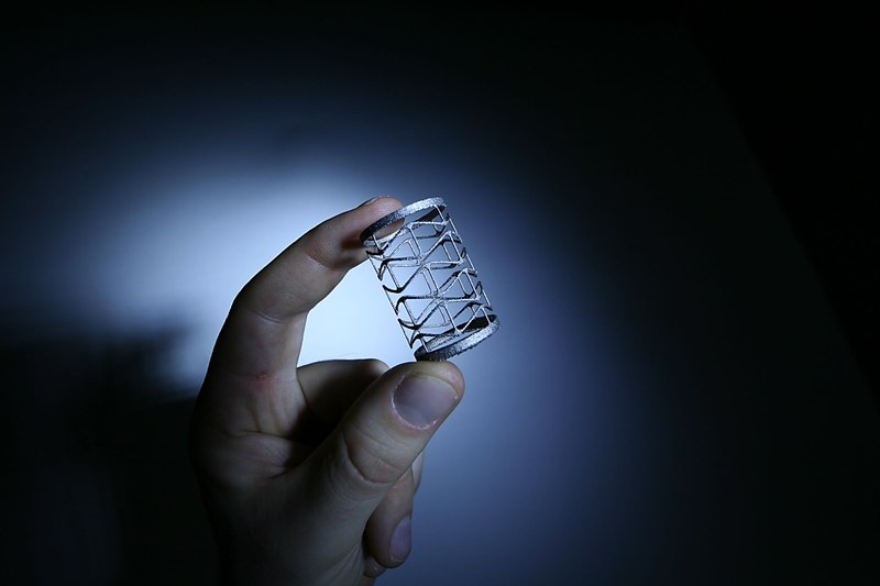 3D-printed auxetic needle drive. From: M. de Wild, SPIRITS: Ein neues Roboter-Unterstützungssystem für die interventionelle Radiologie, Grenzüberschreitende Zusammenarbeit, Regio Basiliensis, RegioInform 01/18, 6, Januar Ausgabe (2018).