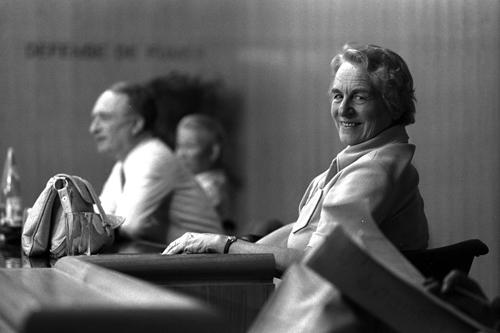 Bärbel Inhelder, 1976, fotografiert von Alain Perruchoud mit Genehmigung des Archives Jean Piaget