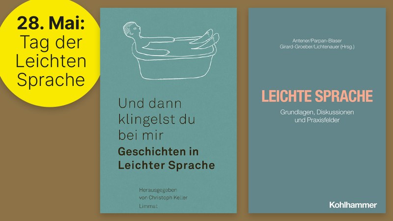 Hinweis auf den Tag der Leichten Sprache und zwei Buchcovers