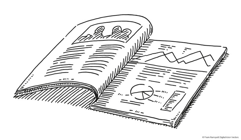 Notizheft mit Grafiken und Diagrammen