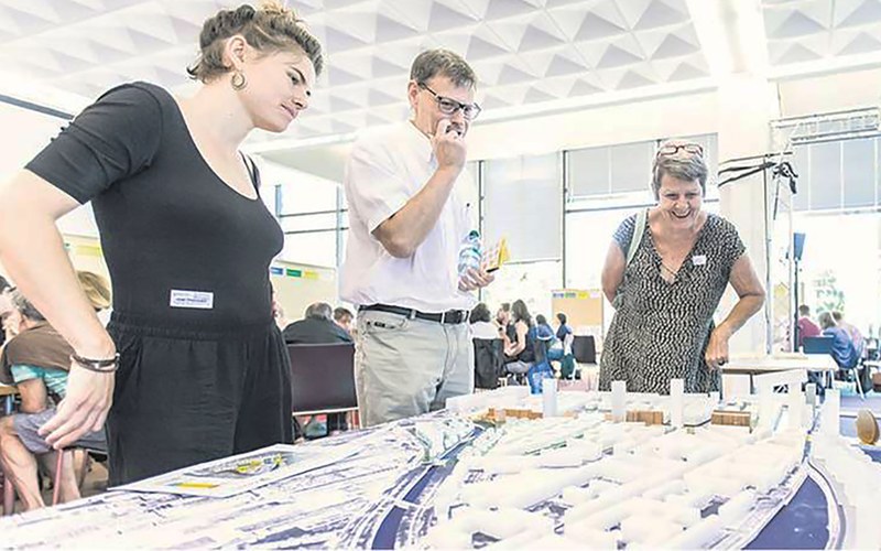 Mit dem Online-Instrument SoNa City kann man sich auf Mitwirkungsanlässe wie hier zum Basler Projekt Klybeck plus vorbereiten. (© Pressefoto klybeckplus)