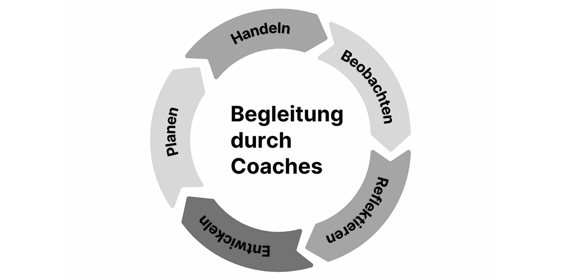 kreislauf der Begleitung durch das coaching