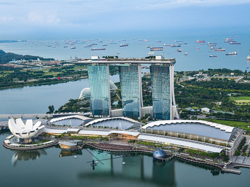 Sicht auf Marina Bay Sands in Singapur
