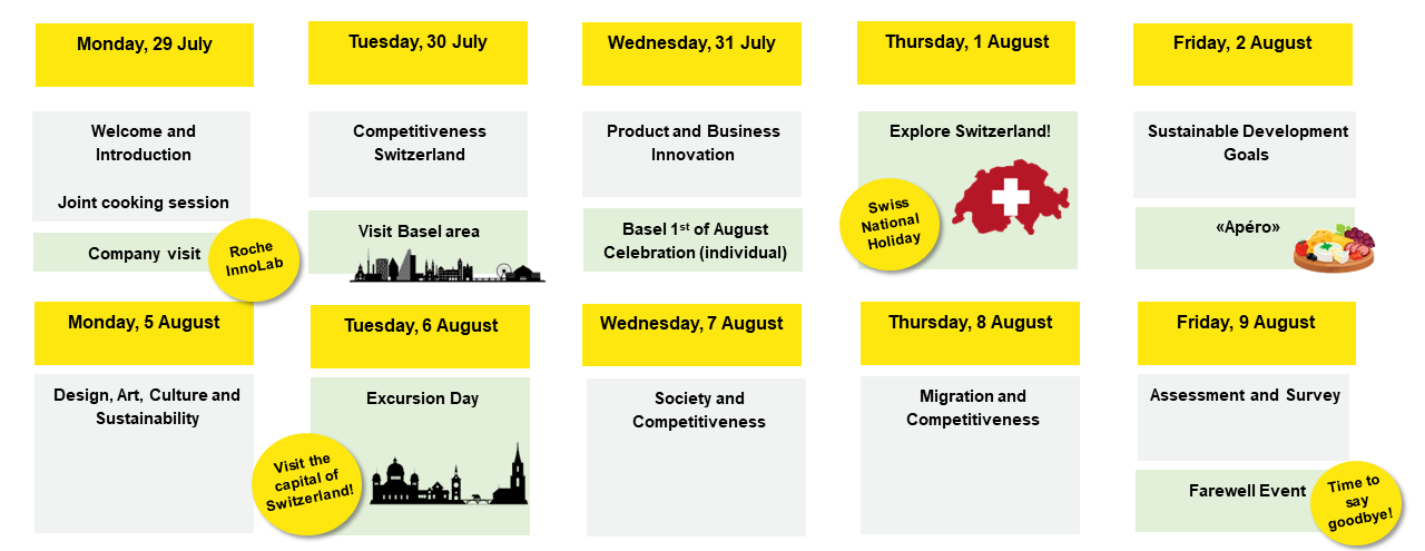 BSwiss - Swiss International Business Summer School schedule 2024
