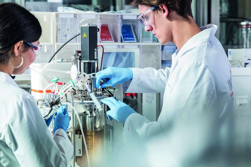 Installation and setup of a bioreactor.