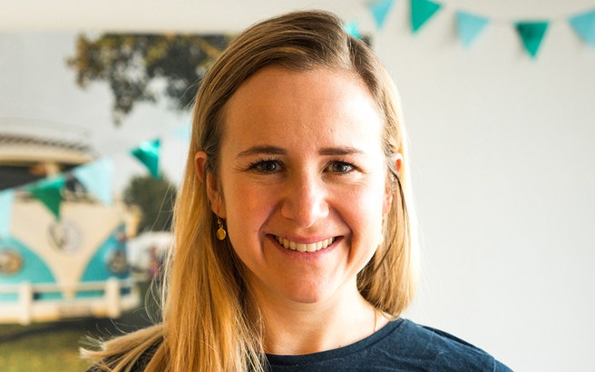Portrait of Mirjam Affolter, co-founder of MyCamper