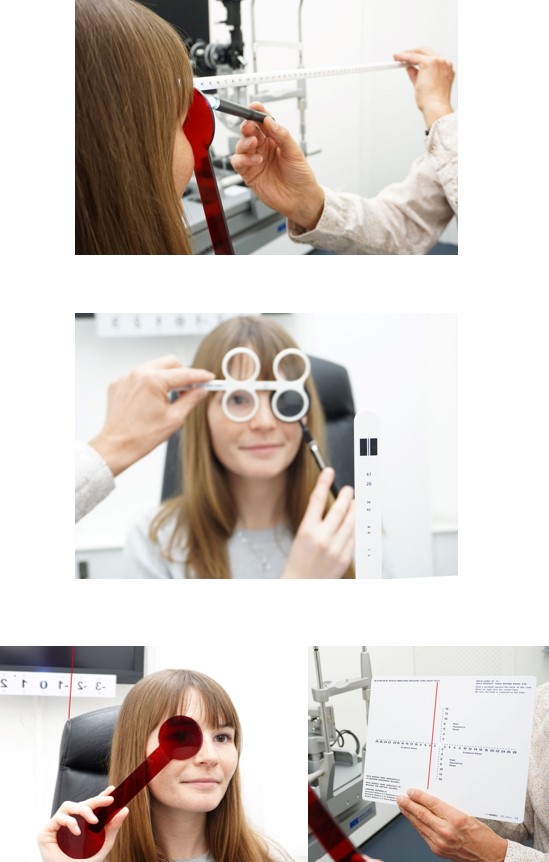 Title Image Minimum Test Battery NPC with Redlens and Penlight, Acc.-Facility monocular and difference between Maddox Far-Near Phoria
