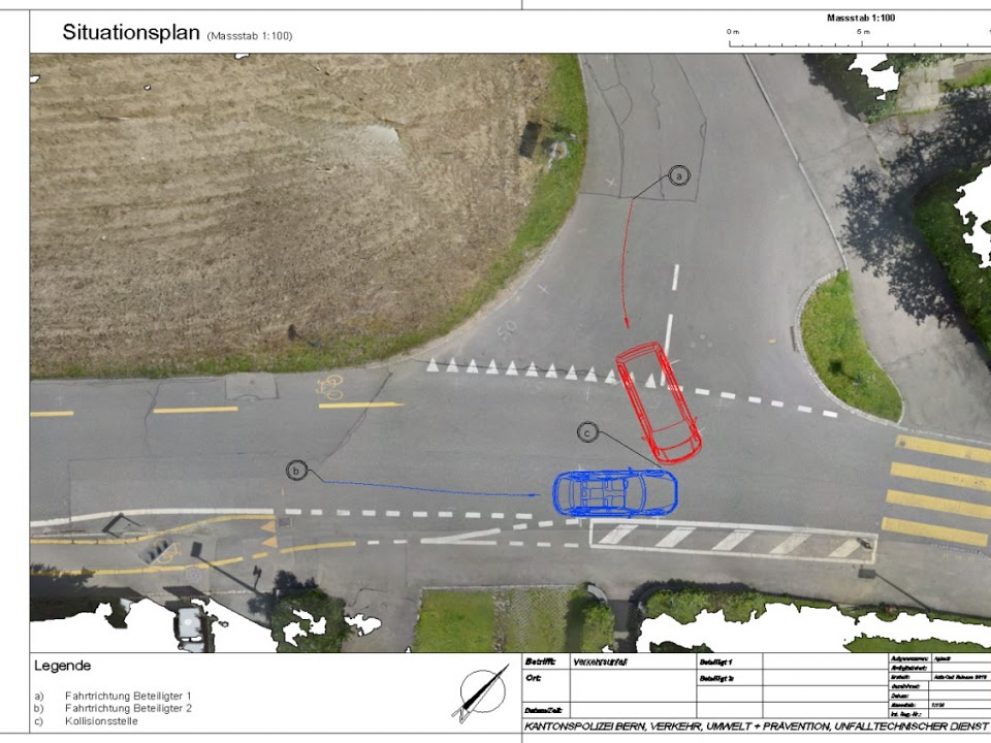Mit „AgiSoft“ erstellte Unfallskizze