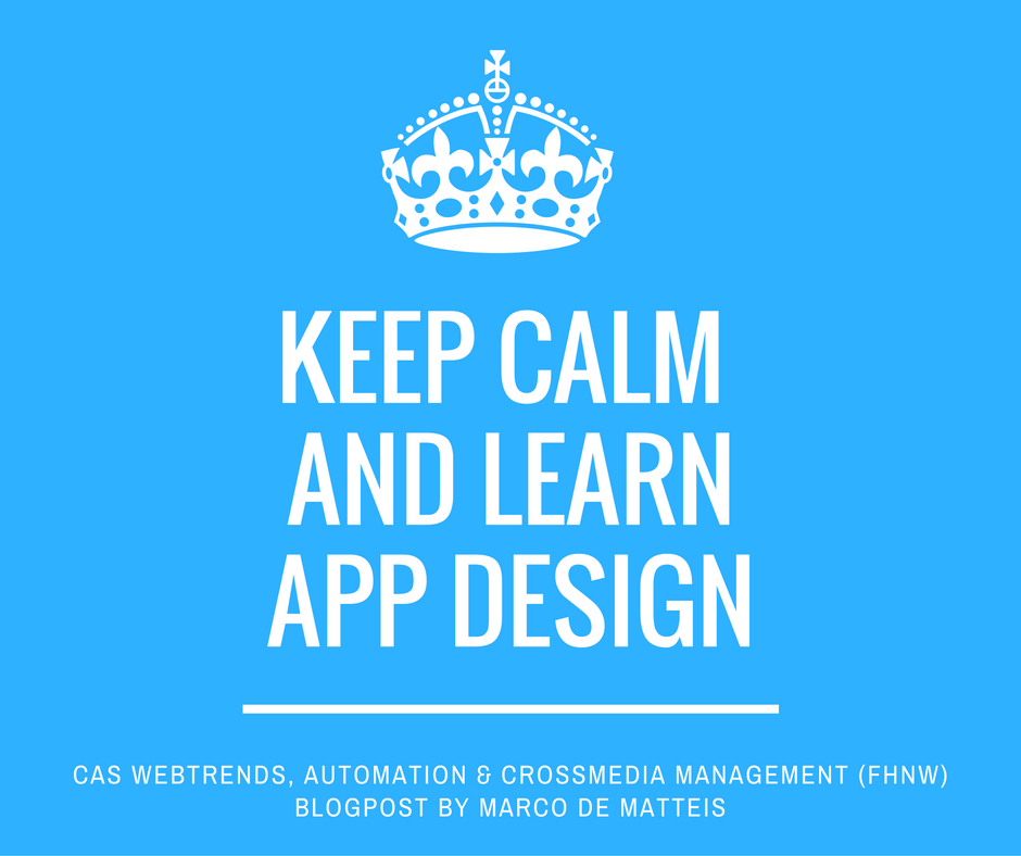 App Design by Marco De Matteis. CAS Webtrends, Automation & Crossmedia, FHNW. Prof. Dalla Vecchia