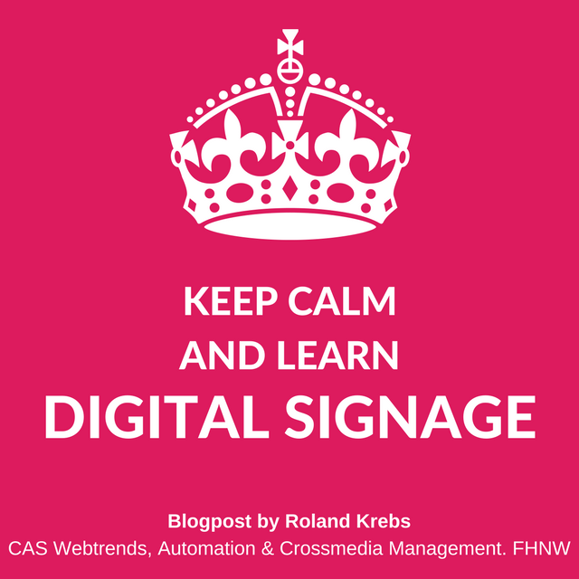 Digital Signage von Roland Krebs. Im CAS Webtrends, Automation und Crossmedia Management. Grafik: Prof. Dalla Vecchia